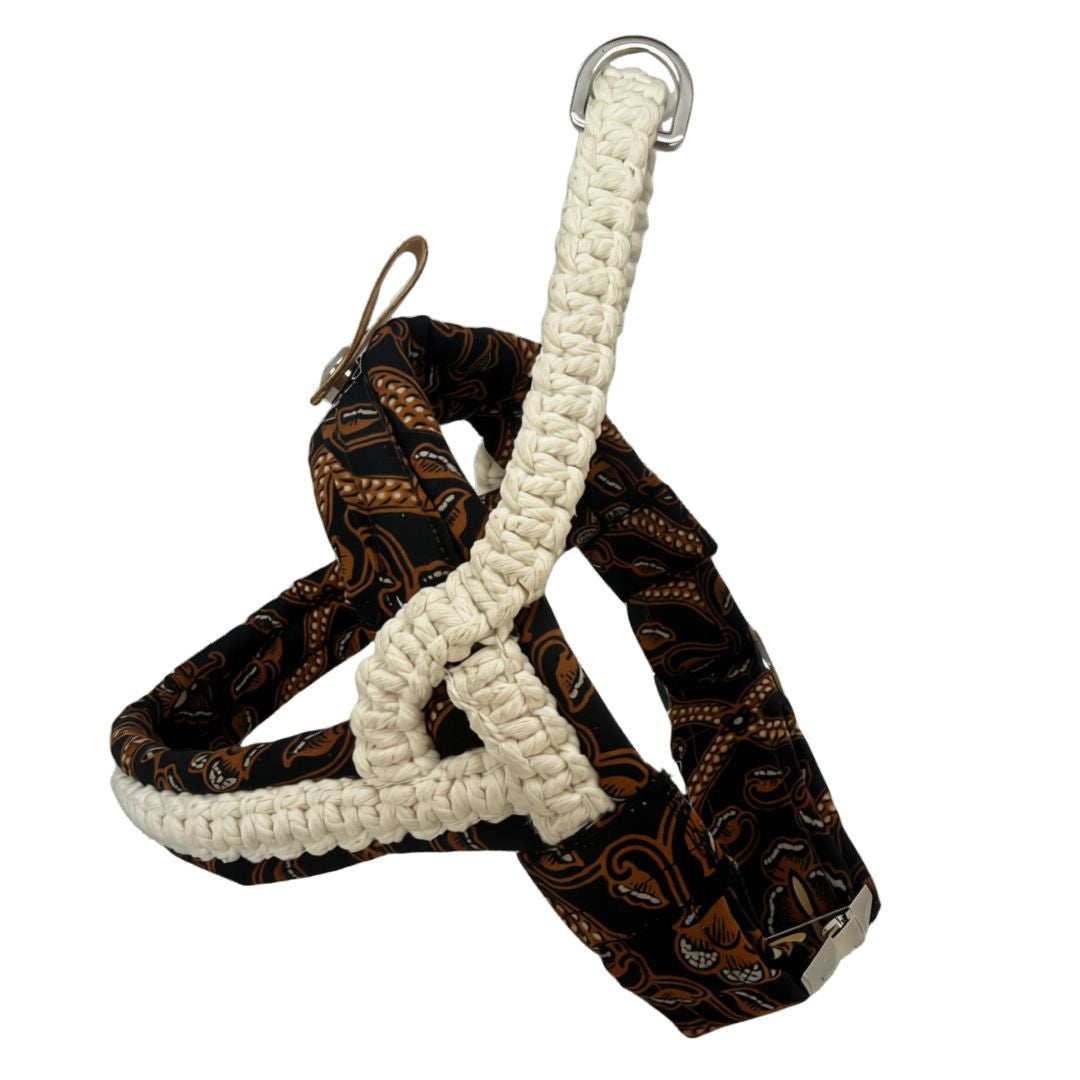 "The Mac". Macrame Harness - White