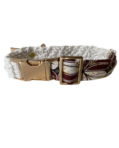 "The Mac". Macrame Dog Collar - Beige