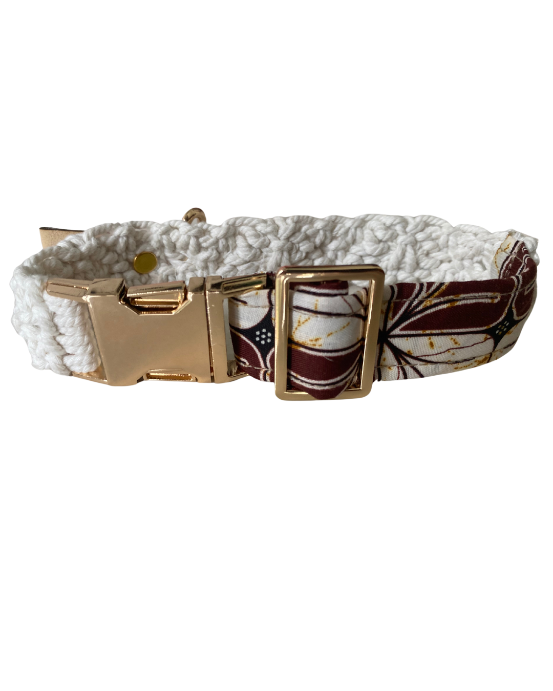 "The Mac". Macrame Dog Collar - Beige