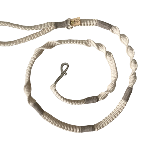"The Mac". Macrame Dog Leash - White