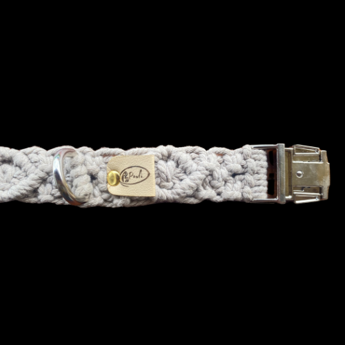 "The Mac". Macrame Dog Collar - Walnut