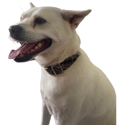 "The Mac". Macrame Dog Collar - Walnut