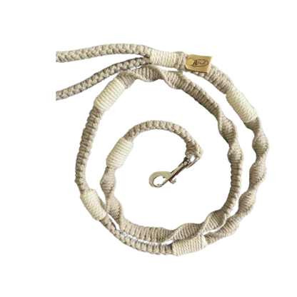 "The Mac". Macrame Dog Leash - Beige/ Creme